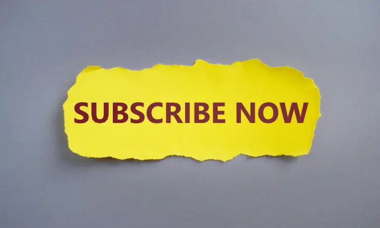 SUBSCRIBE NOW text written on yellow torn paper.Conceptual hand writing showing Subscribe Now.